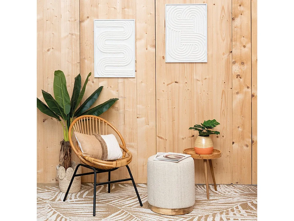 Pouf en laine pied Manguier