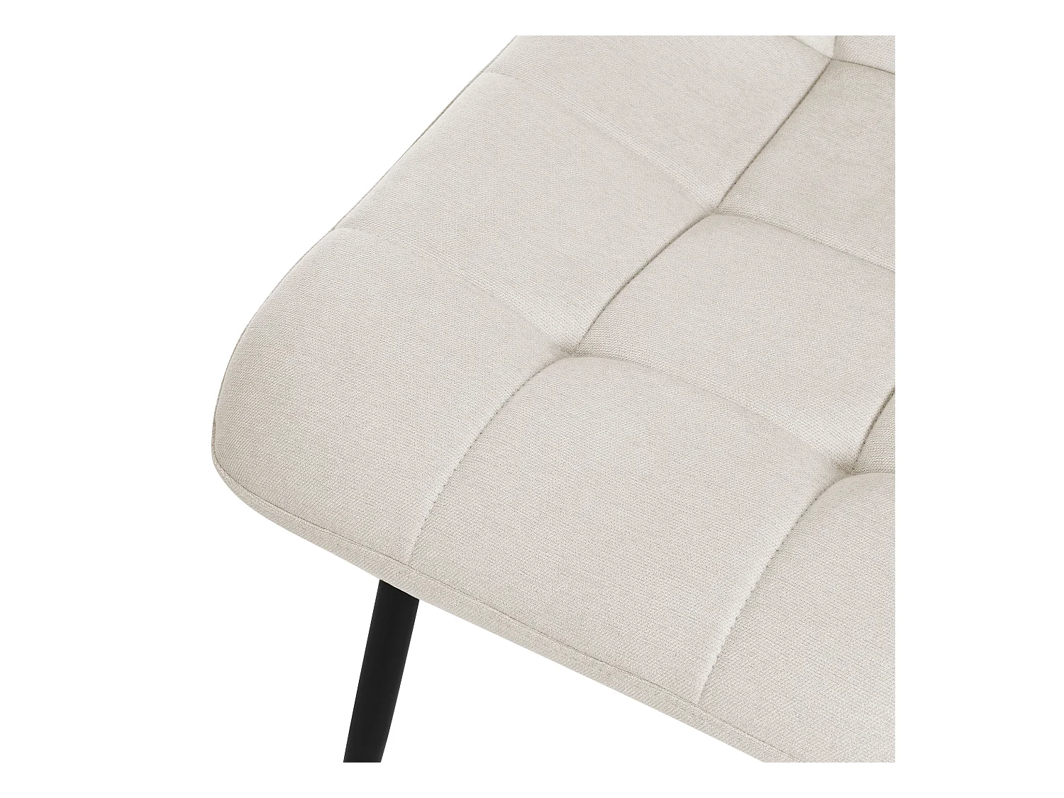 ML-Design Silla de comedor juego de 6 piezas Beige, Silla de salón con tapicería de tela y patas de metal negro