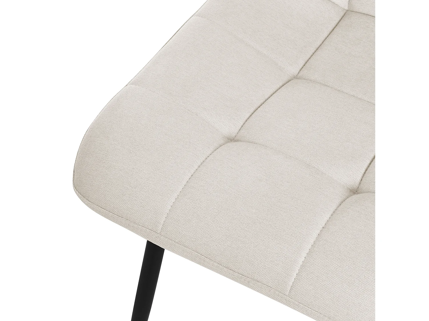 ML-Design Set di 6 pezzi Beige, Sedia da salotto con rivestimento in tessuto e gambe in metallo nero