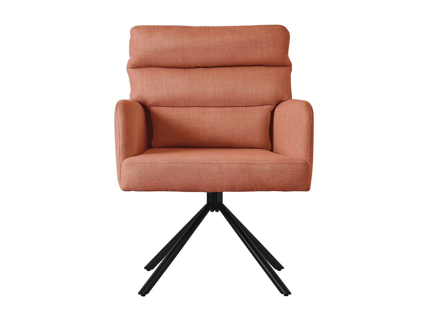 ML-Design Chaises de salle à manger pivotantes set de 6, orange, chaises de salon avec accoudoirs et dossier