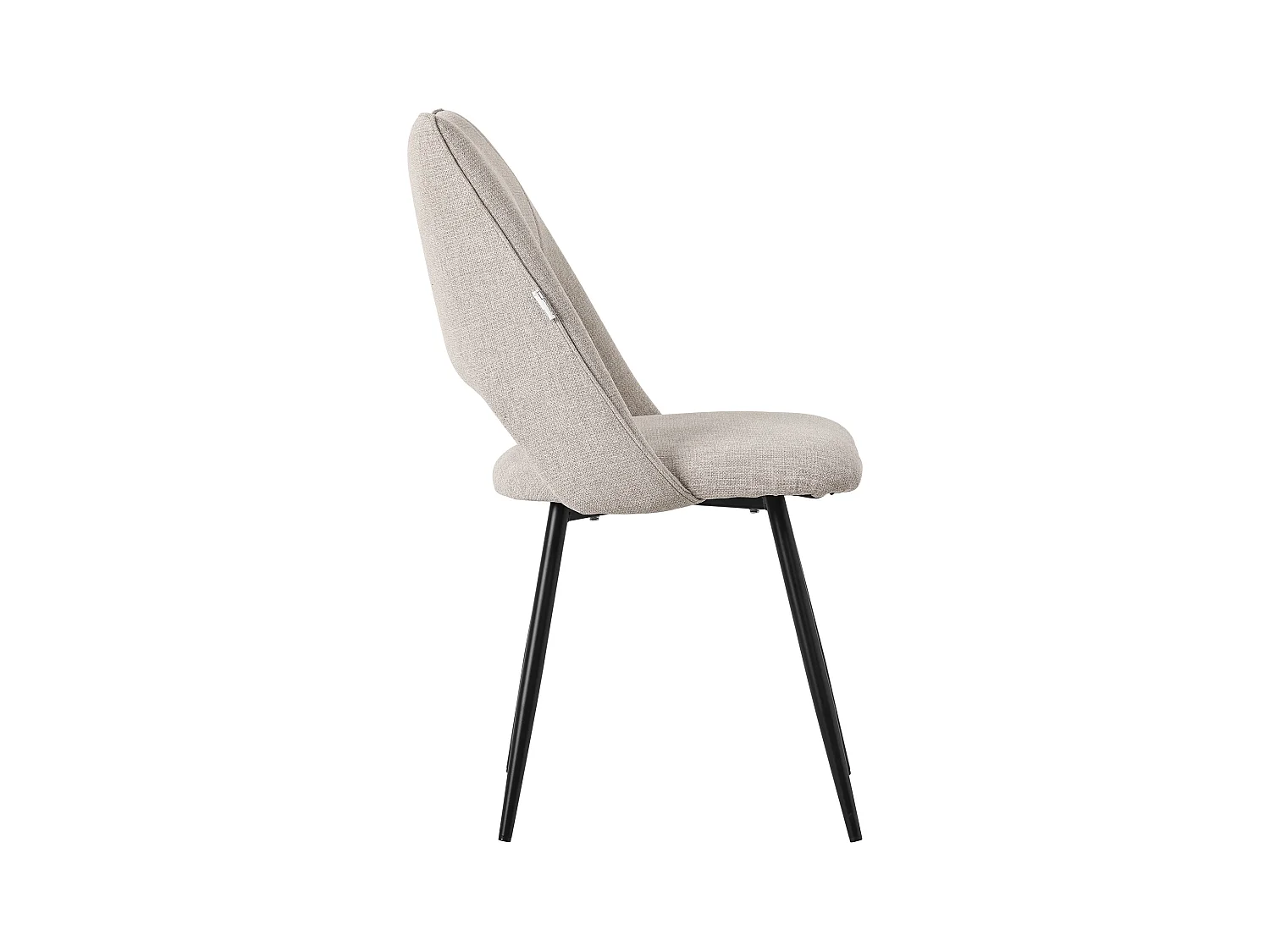 ML-Design Chaise de salle à manger set de 6 pièces Beige, assise en polyester avec pieds métalliques noirs