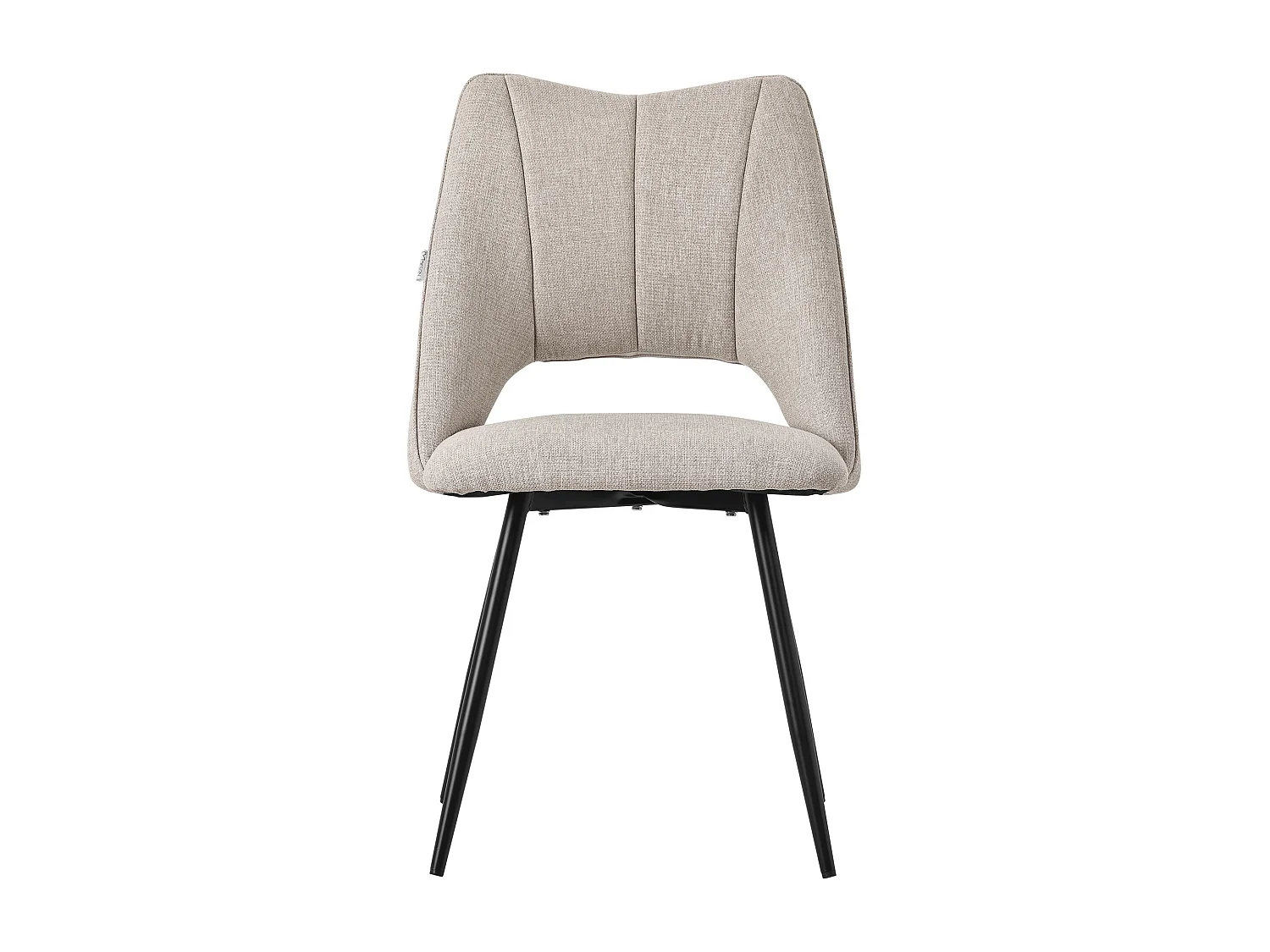 ML-Design Set di 6 sedie da pranzo, Beige, Seduta in poliestere con gambe in metallo nero