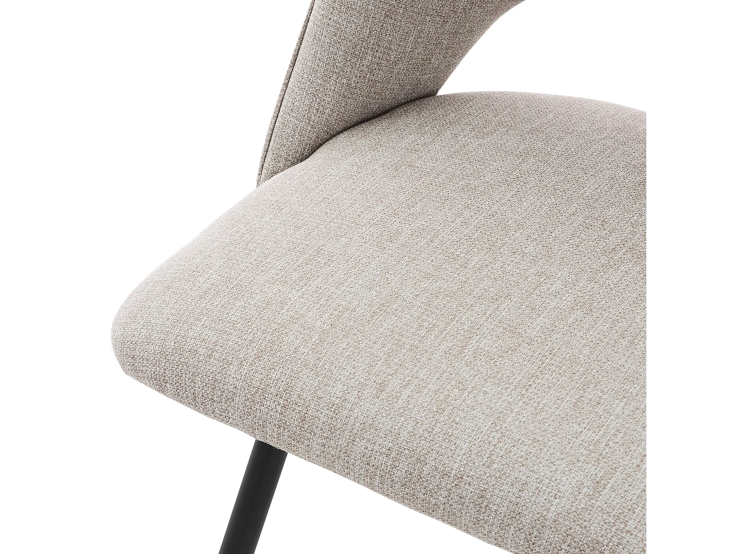 ML-Design Set di 6 sedie da pranzo, Beige, Seduta in poliestere con gambe in metallo nero