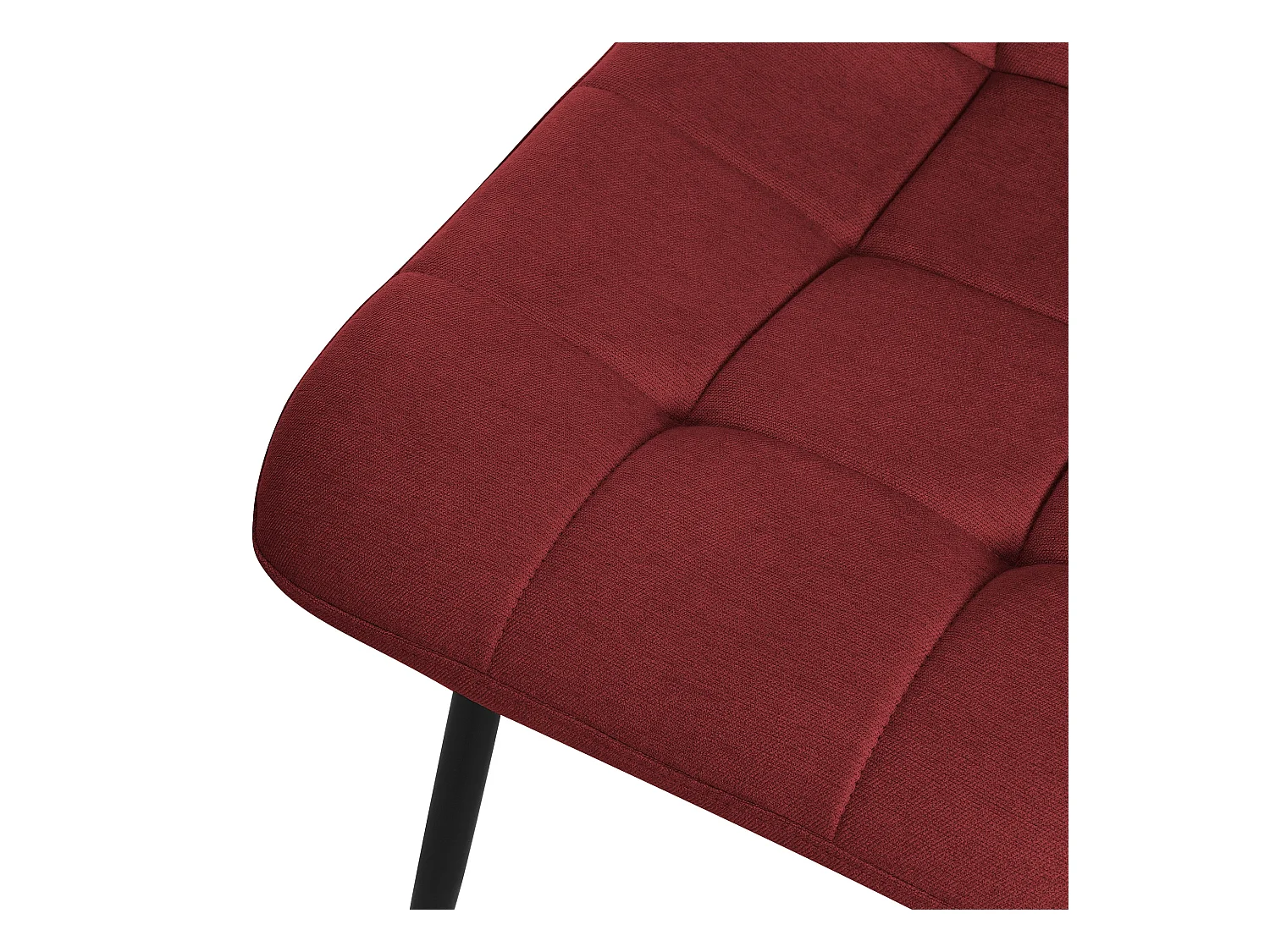 ML-Design Silla de comedor juego de 6 piezas rojo, Silla de salón con tapicería de tela y patas de metal negro