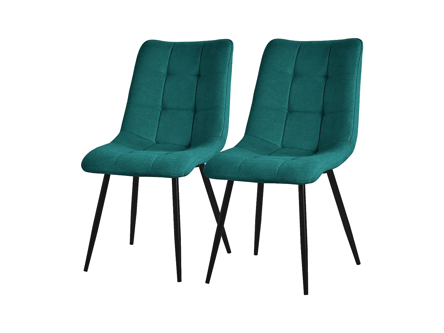 ML-Design Chaise de salle à manger set de 2 pièces pétrole, Chaise de salon avec revêtement tissu &amp