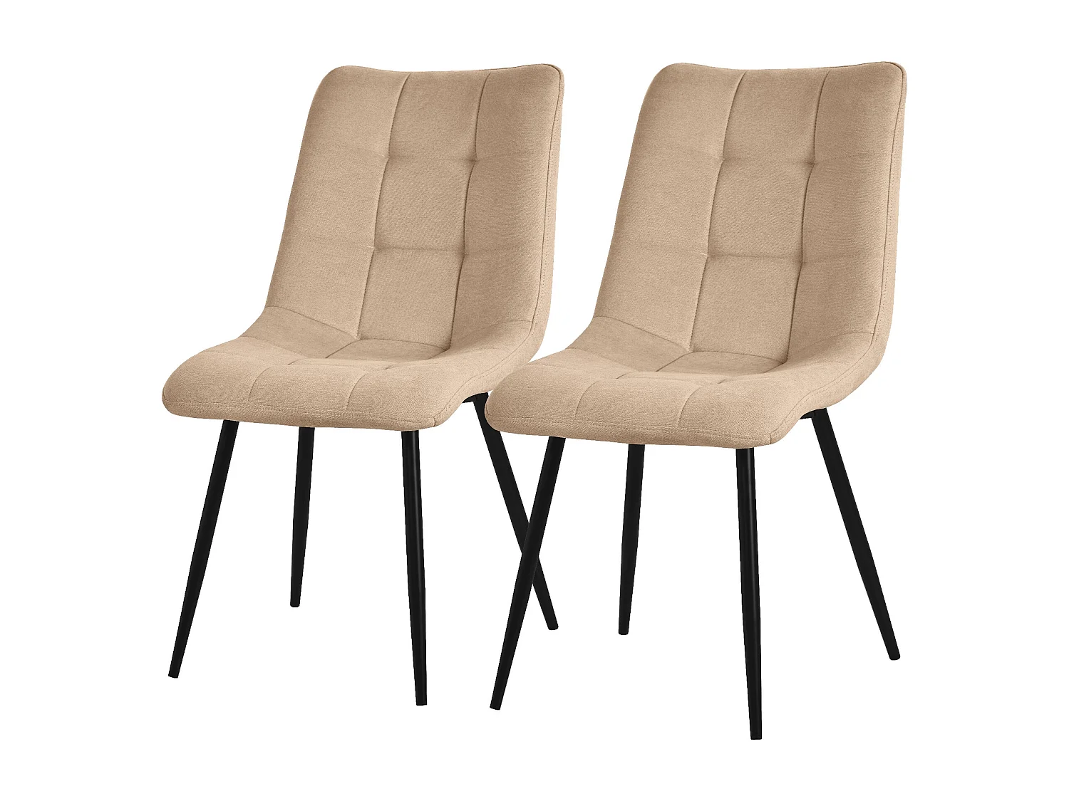 ML-Design Chaises de salle à manger, set de 2 chaises marron clair, chaises de salon avec revêtement en tissu
