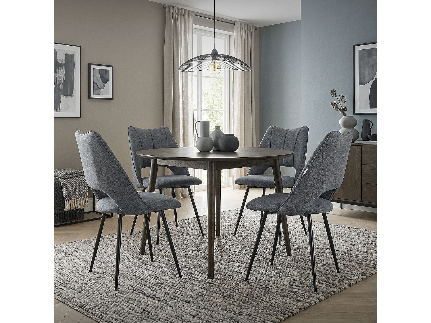 ML-Design Set di 6x poltrona da cucina grigio sedie per sala pranzo seduta in poliestere con gambe in metallo schienale sedia da soggiorno per ufficio