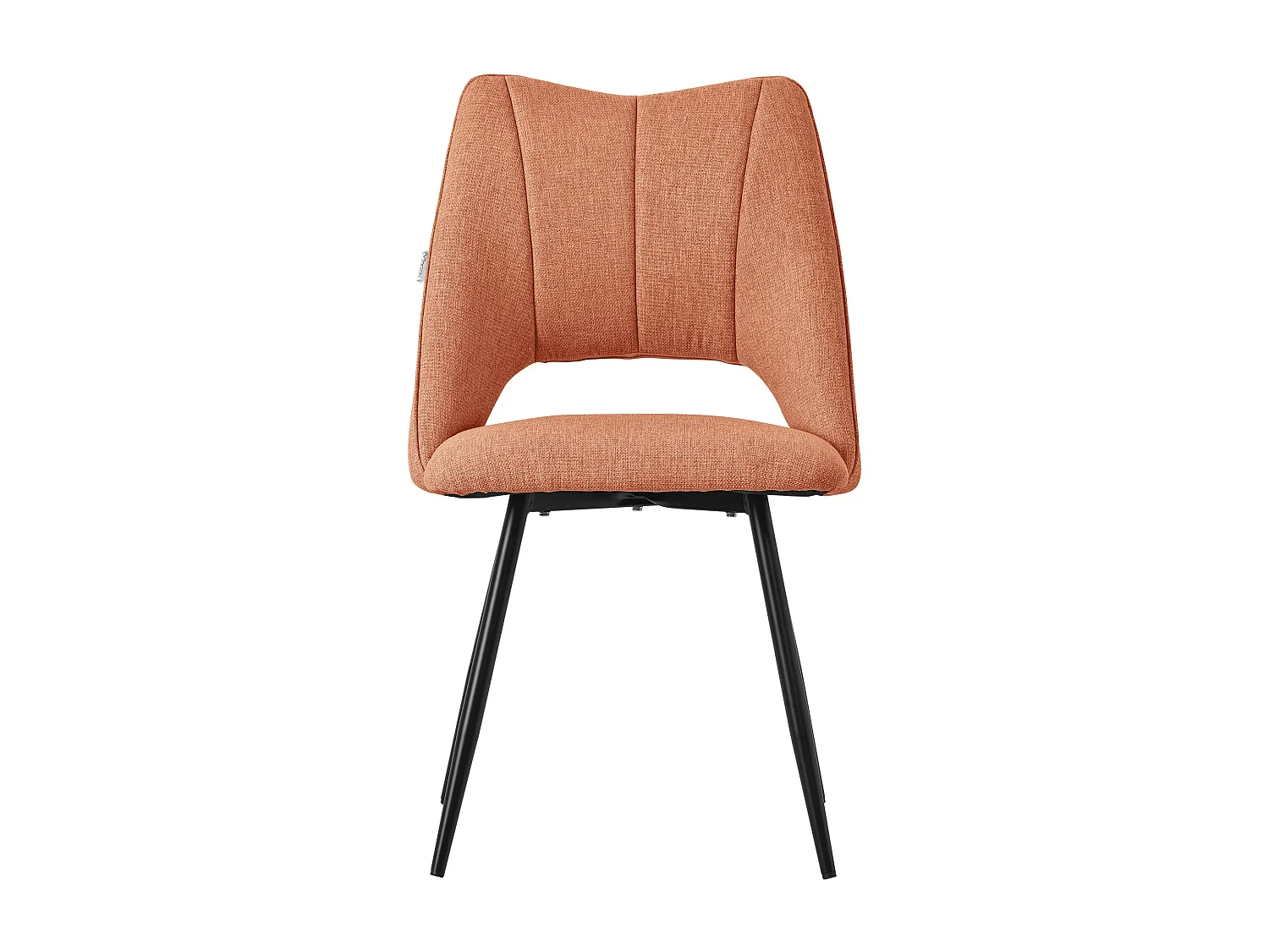 ML-Design Sedie da pranzo, set di 6, arancione, seduta in poliestere, piedini in metallo nero