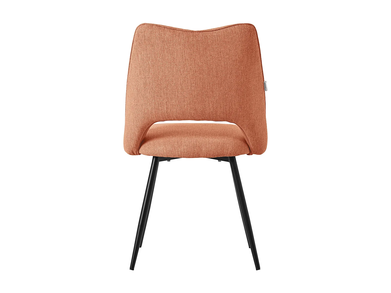 ML-Design Sedie da pranzo, set di 6, arancione, seduta in poliestere, piedini in metallo nero