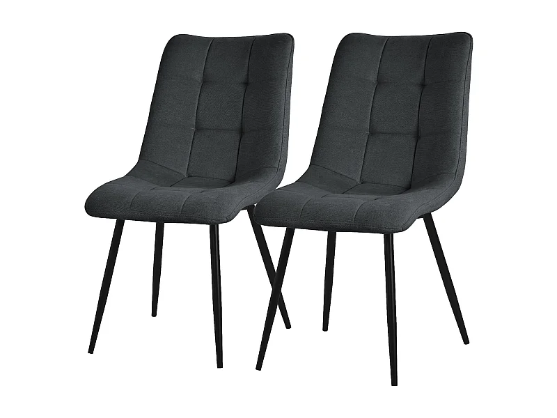 ML-Design Chaise de salle à manger set de 2 pièces Anthracite, Chaise de salon avec revêtement tissu