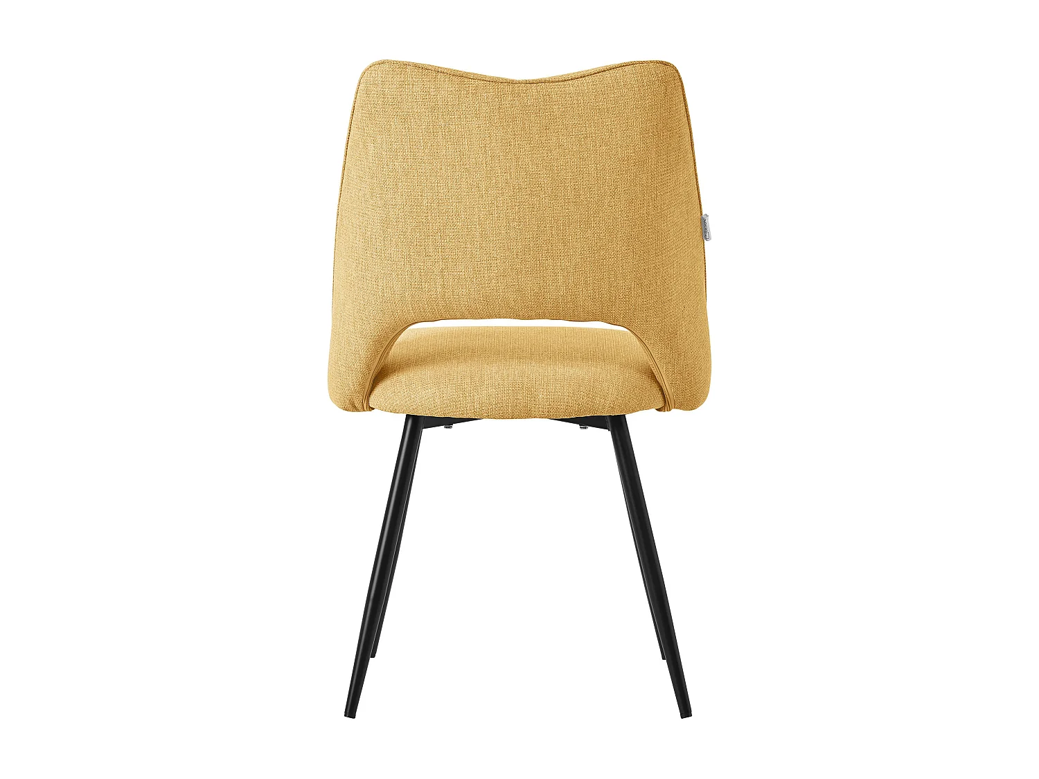 ML-Design Chaises de salle à manger jaune moutarde (lot de 6), assise en polyester, pieds métalliques noirs
