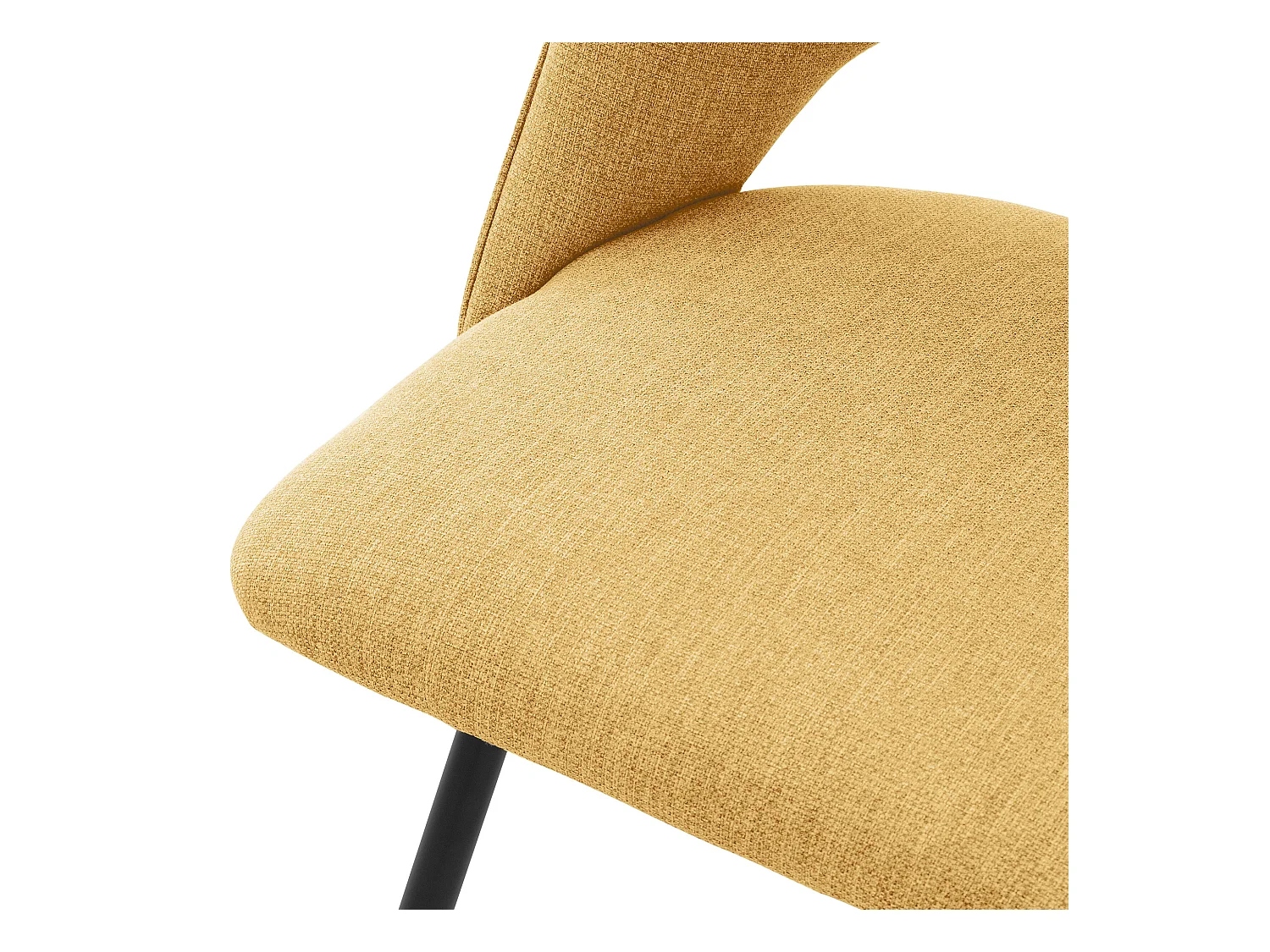 ML-Design Chaises de salle à manger jaune moutarde (lot de 6), assise en polyester, pieds métalliques noirs