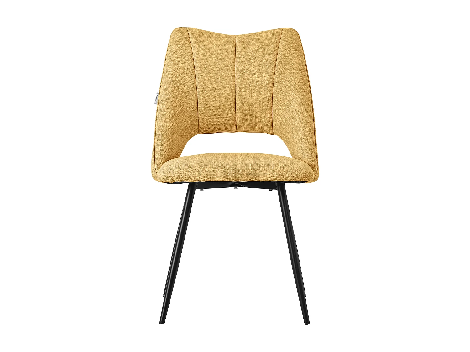 ML-Design Sedia da pranzo giallo senape (set di 6), seduta in poliestere, piedi in metallo nero