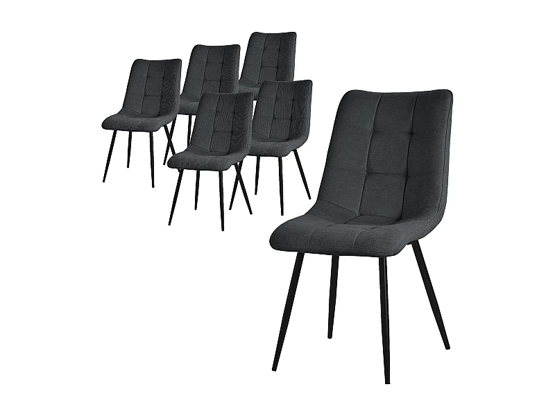 ML-Design Chaise de salle à manger set de 6 pièces Anthracite, Chaise de salon avec revêtement tissu