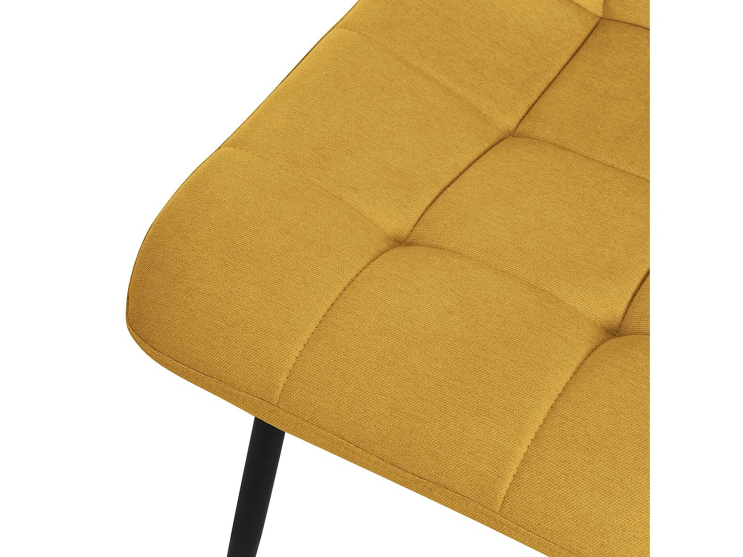 ML-Design Silla de comedor amarillo mostaza (juego de 2), Silla de salón con tapicería de tela