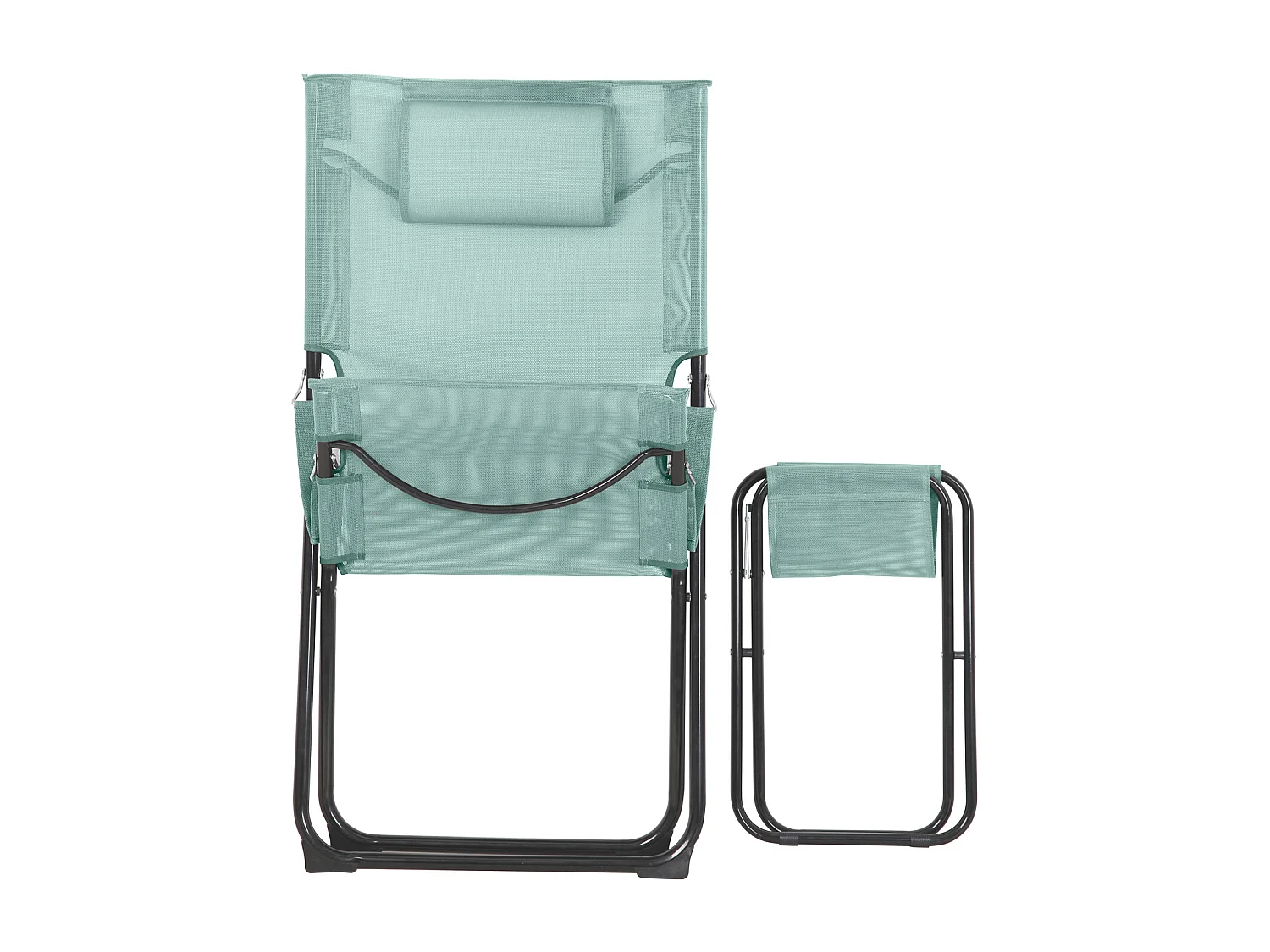 SVITA TOMRA chaise longue avec tabouret chaise de plage pliante chaise de camping chaise de piscine oreiller bleu