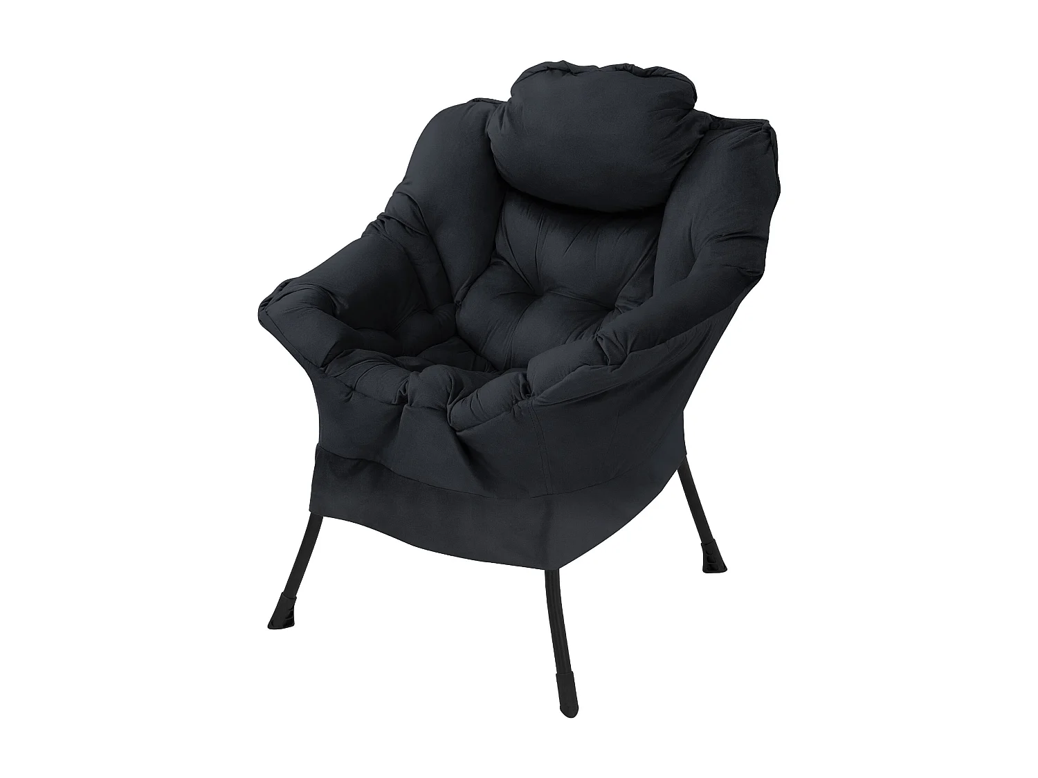 ML-Design Fauteuil relax noir, Fauteuil de salon avec accoudoirs &amp; poche latérale