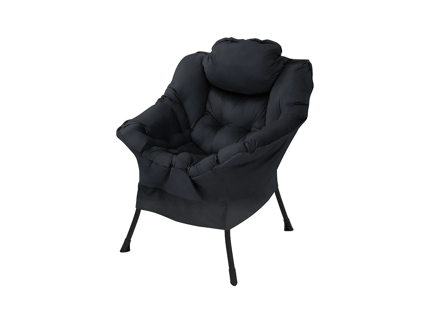 ML-Design Fauteuil relax noir, Fauteuil de salon avec accoudoirs &amp; poche latérale