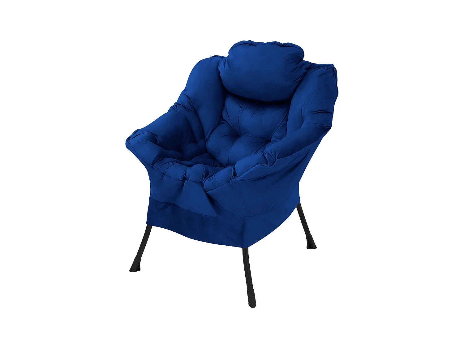 ML-Design Fauteuil relax bleu foncé, Fauteuil de salon avec accoudoirs &amp; poche latérale