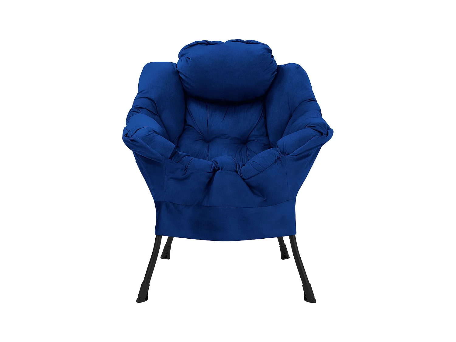 ML-Design Sillón reclinable azul oscuro, Sillón con reposabrazos y bolsillo lateral