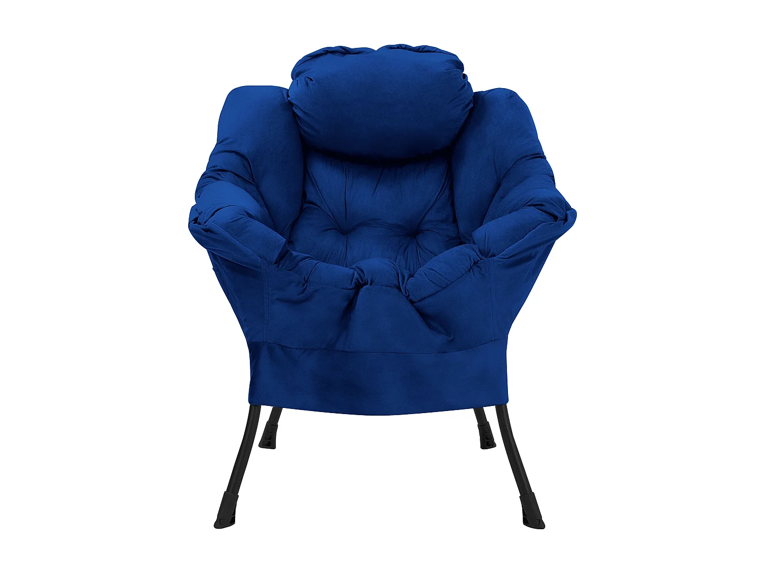 ML-Design Sillón reclinable azul oscuro, Sillón con reposabrazos y bolsillo lateral
