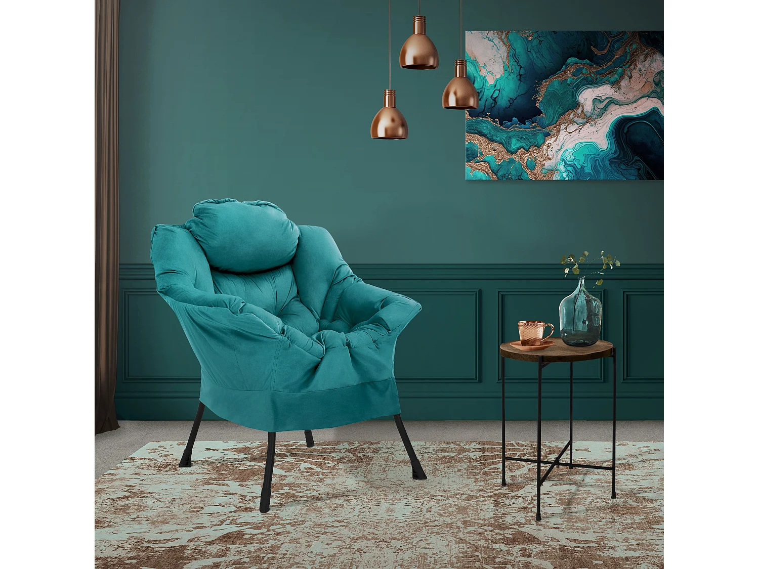 ML-Design sillón reclinable gasolina, Sillón Lounge con reposabrazos & bolsillo lateral