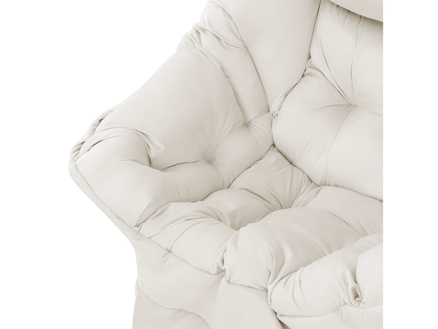 ML-Design Sillón relax crema, Sillón lounge con reposabrazos y bolsillo lateral, Sillón TV con cojín