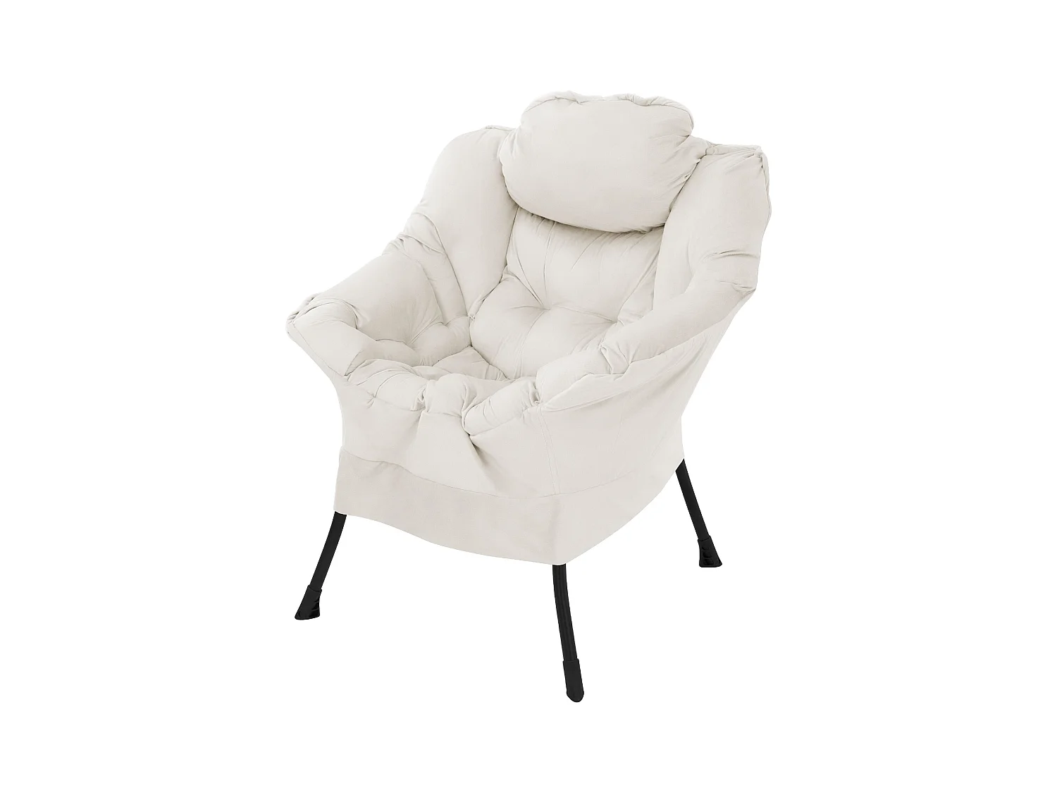 ML-Design Fauteuil relax crème, Fauteuil de salon avec accoudoirs & poche latérale, Fauteuil de télévision avec coussin