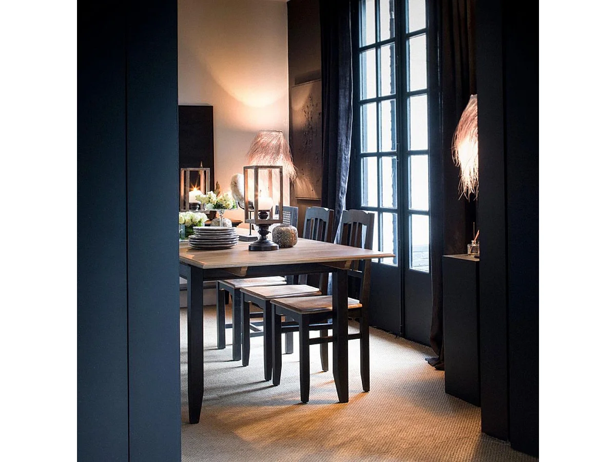 Lot de 2 chaises canné Bois Noir - Esquisse Interior's