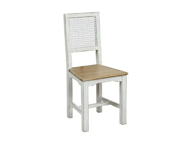 Lot de 2 chaises canné Bois Blanc - Esquisse Interior's