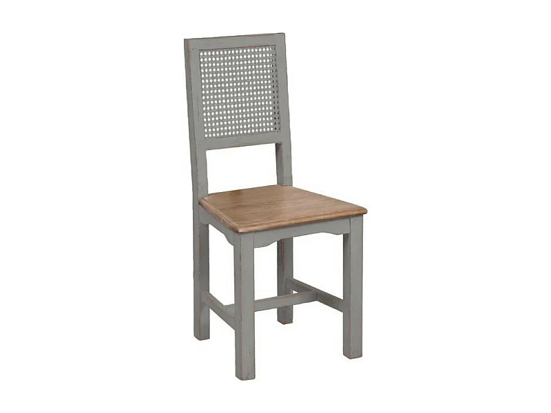 Lot de 2 chaises canné Bois Gris - Esquisse Interior's