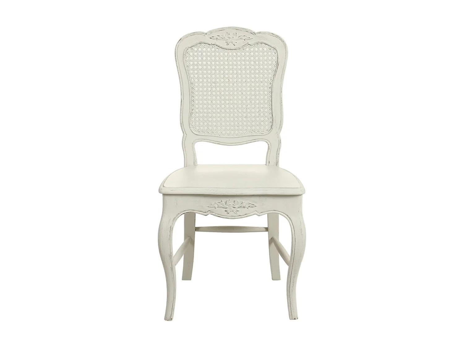Lot de 2 chaises canné Bois Blanc - Château Interior's