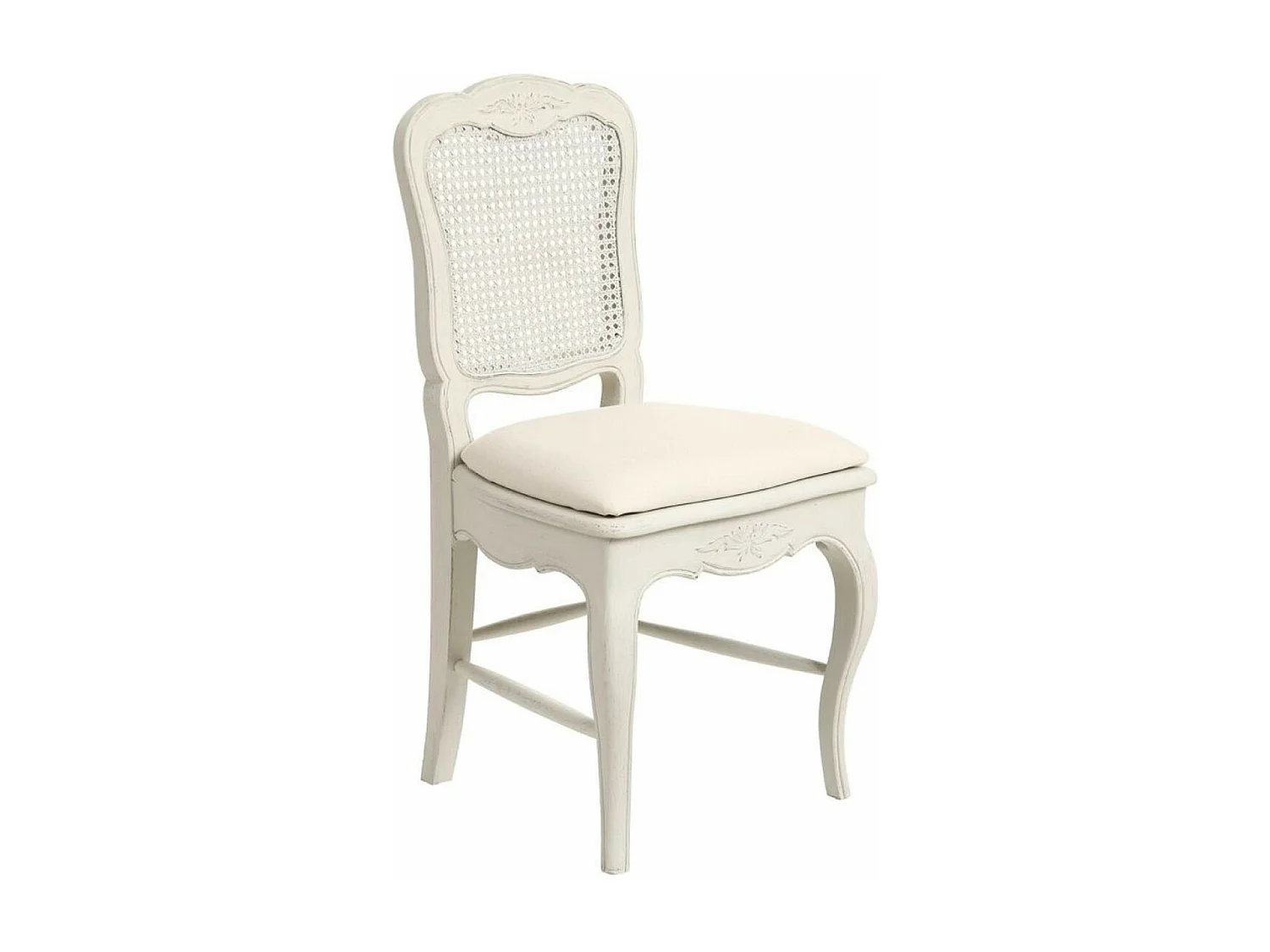 Lot de 2 chaises canné Bois Blanc - Château Interior's