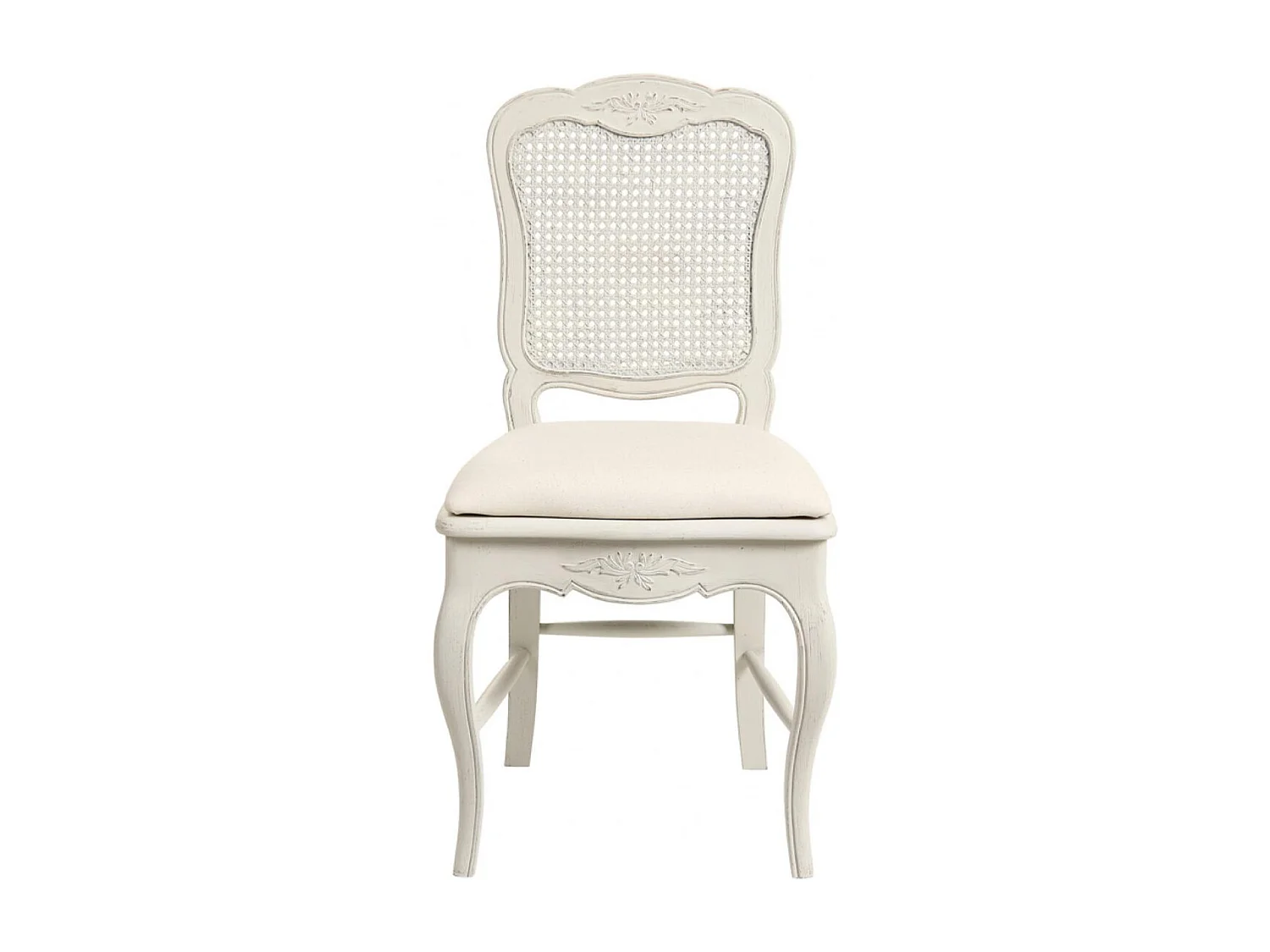Lot de 2 chaises canné Bois Blanc - Château Interior's