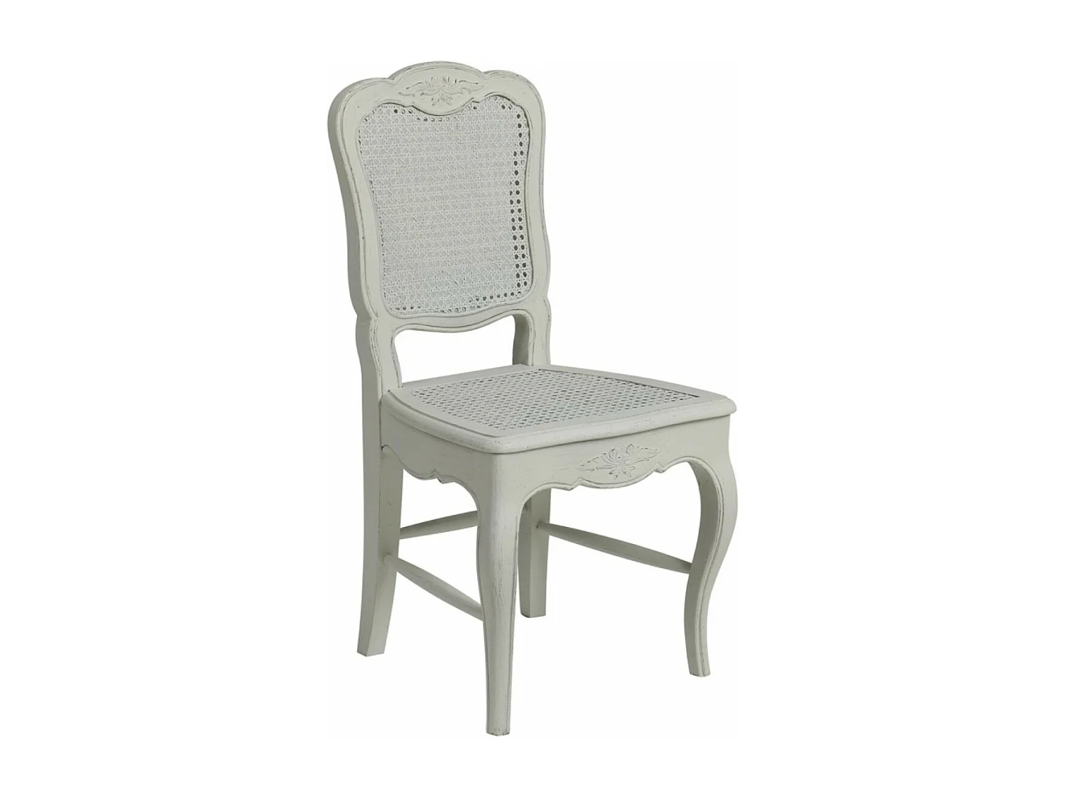 Lot de 2 chaises canné jeanne Bois Blanc - Château Interior's