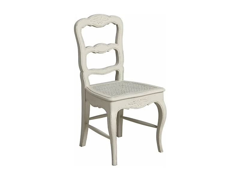 Lot de 2 chaises cannée louise Bois Blanc - Château Interior's