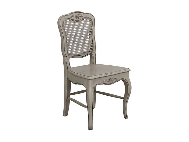 Lot de 2 chaises canné Bois Gris - Château Interior's