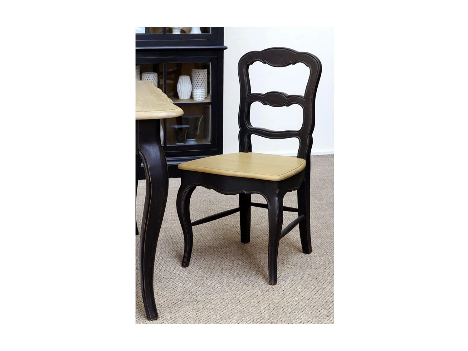 Lot de 2 chaises louise Bois Noir - Manoir Interior's