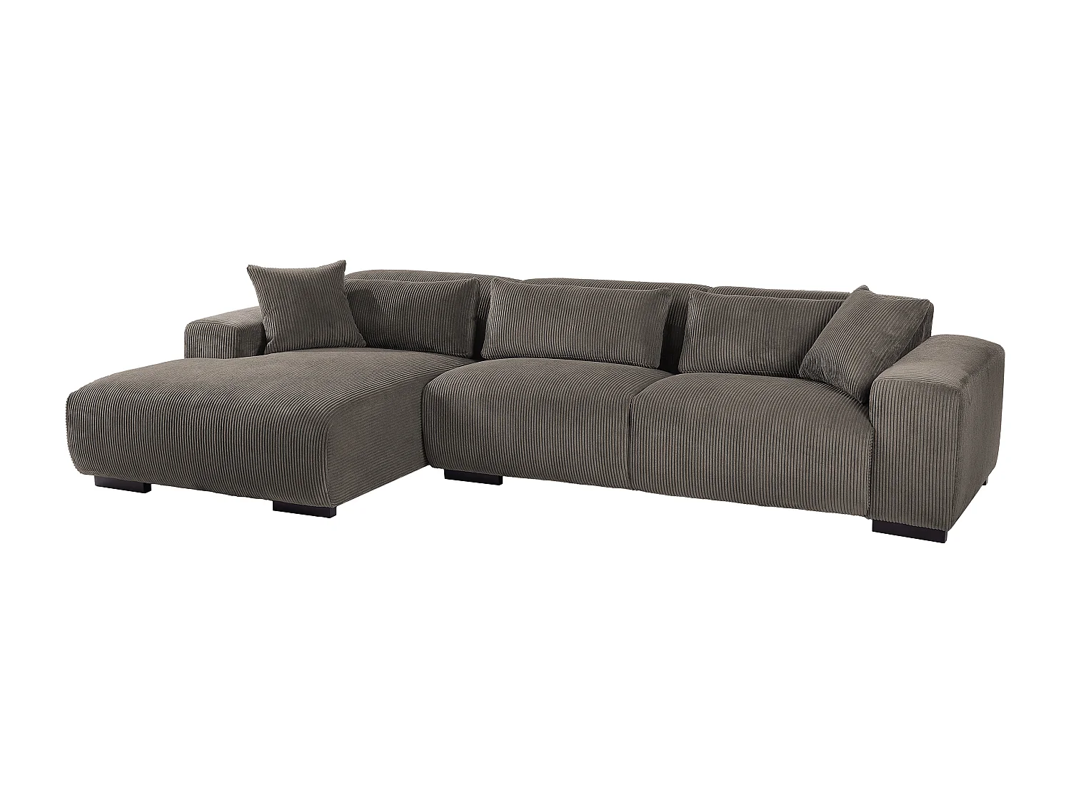 Sofá rinconero izquierdo en terciopelo de pana topo OVENTINO de Maison Céphy