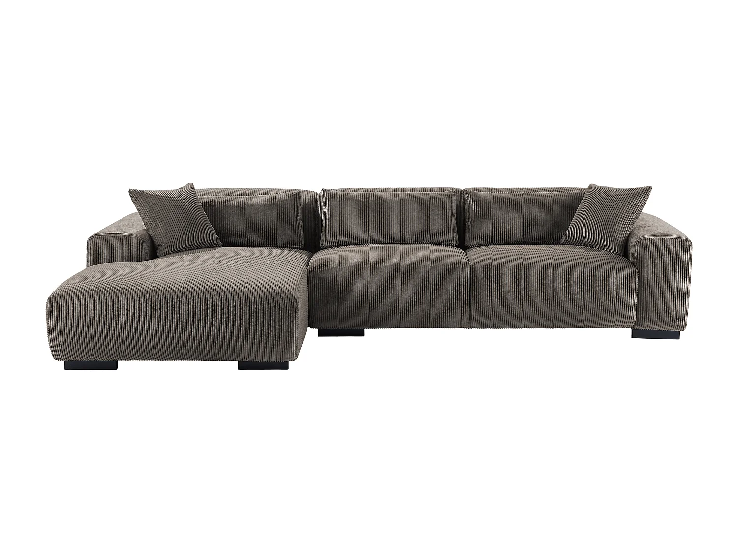 Sofá rinconero izquierdo en terciopelo de pana topo OVENTINO de Maison Céphy