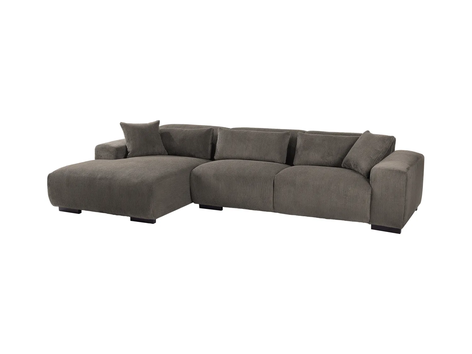 Linker hoekbank in taupe ribfluweel OVENTINO van Maison Céphy