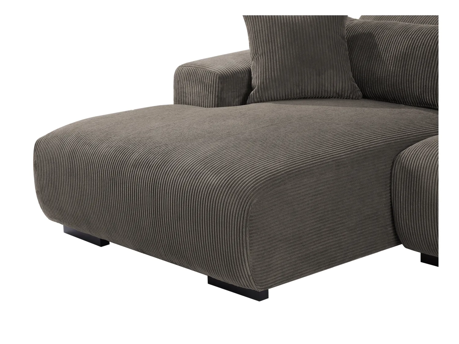 Linker hoekbank in taupe ribfluweel OVENTINO van Maison Céphy