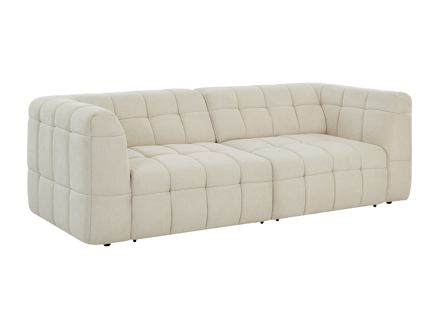 Sofa 3-Sitzer elektrisch mit ausziehbarer Sitzfläche - Stoff - Beige - NELO günstig online kaufen