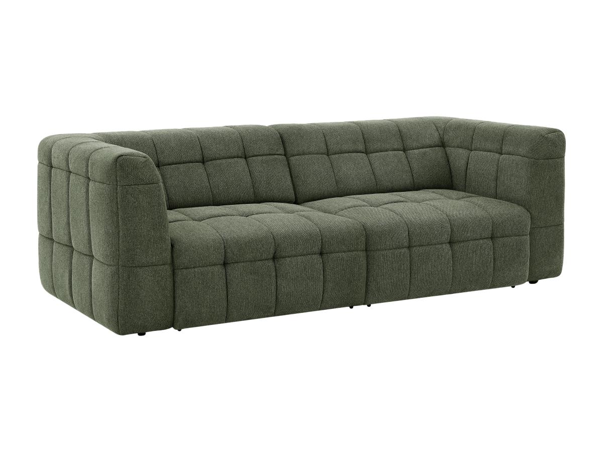Sofa 3-Sitzer elektrisch mit ausziehbarer Sitzfläche - Stoff - Grün - NELOS günstig online kaufen