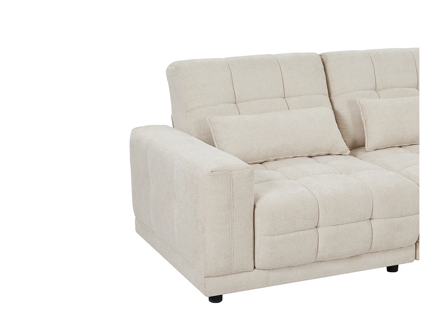 Hjørne-sofa med elektrisk afslappet stol i beige tekstil DOREA af Pascal Morabito