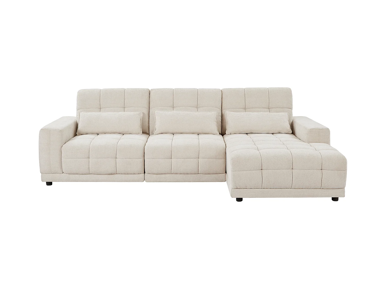 Hjørne-sofa med elektrisk afslappet stol i beige tekstil DOREA af Pascal Morabito