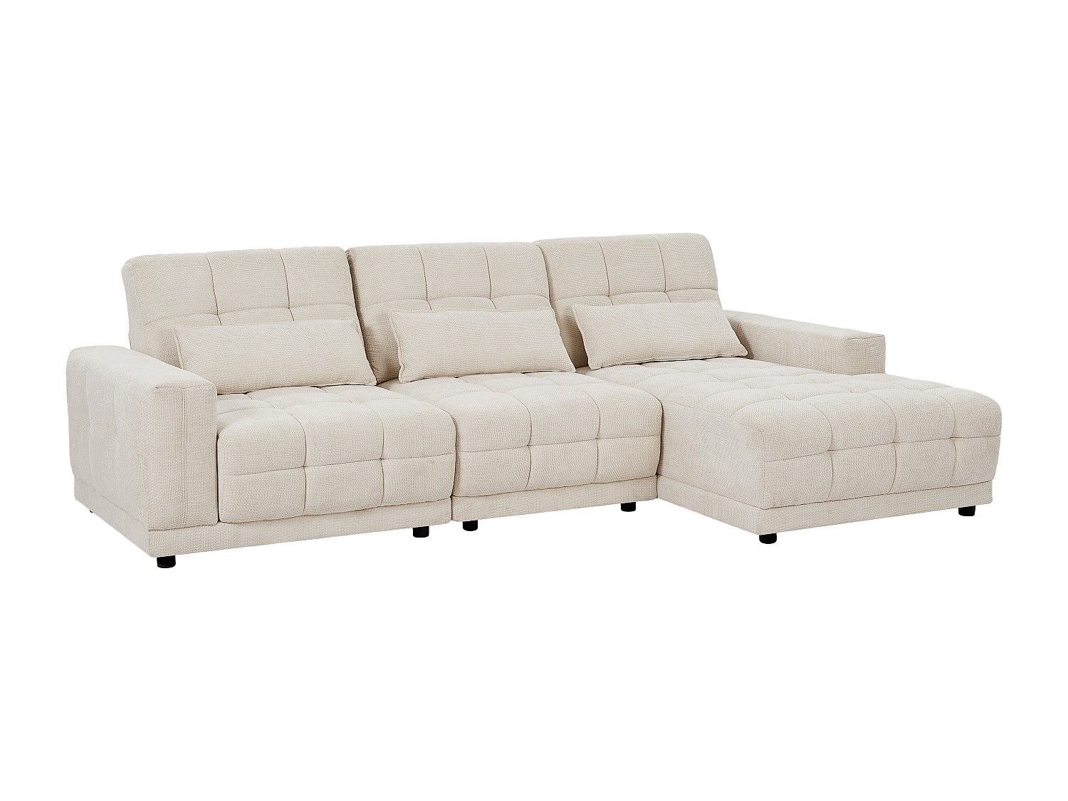 Eckrelaxsofa elektrisch - Ecke rechts - Strukturstoff - Beige - DOREA von P günstig online kaufen