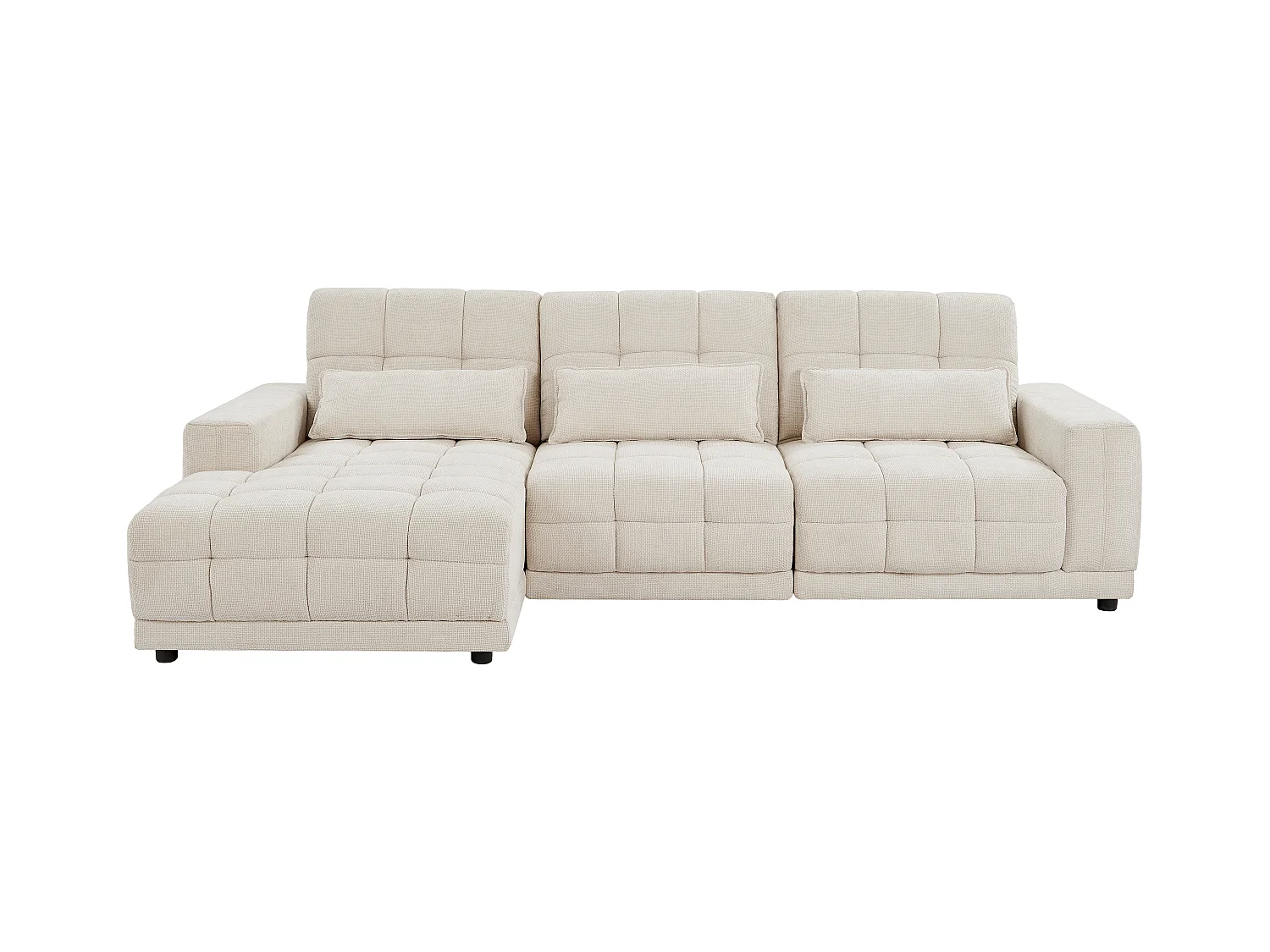 Eckrelaxsofa elektrisch - Ecke links - Strukturstoff - Beige - DOREA von Pascal Morabito