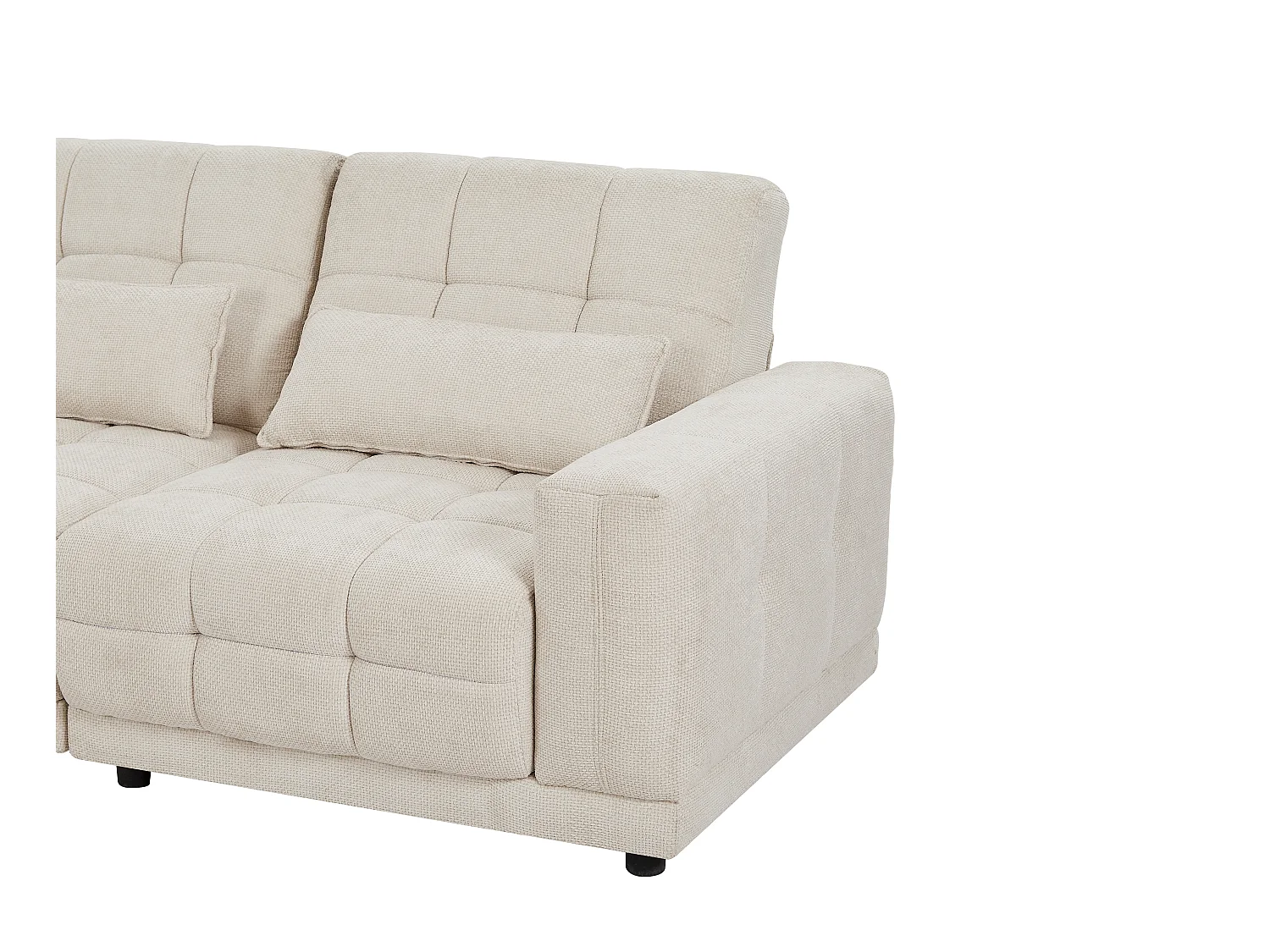 Eckrelaxsofa elektrisch - Ecke links - Strukturstoff - Beige - DOREA von Pascal Morabito