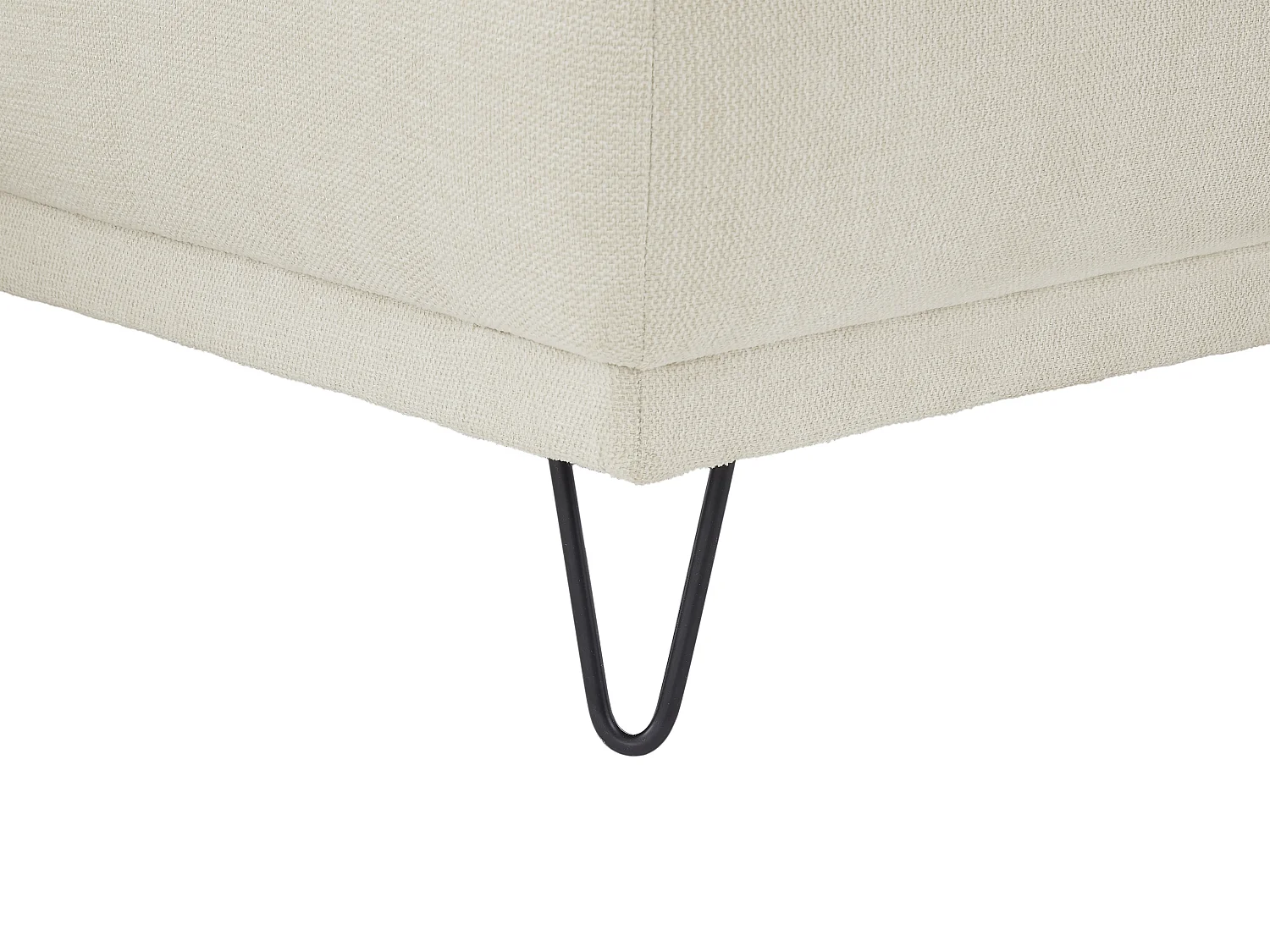 Canapé d'angle droit en tissu texturé beige dossier avance-recule DURIMA